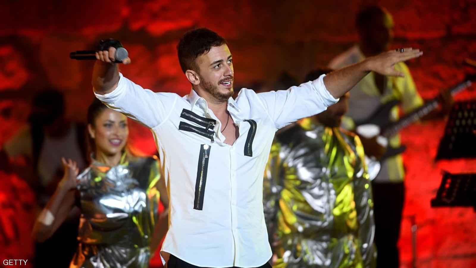 Morocco singer Saad Lamjarred performs during the 52 sesion of the International Carthage Festival on July 30, 2016 at the romain theatre of carthage near Tunis. / AFP / FETHI BELAID (Photo credit should read FETHI BELAID/AFP/Getty Images)